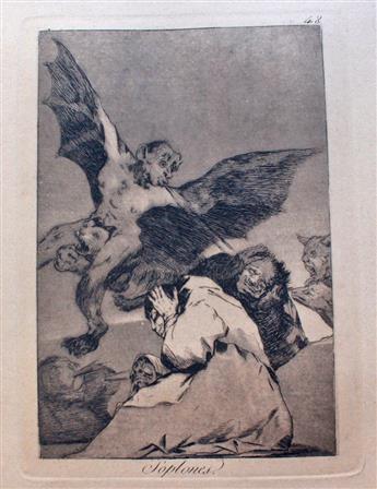 FRANCISCO JOSÉ DE GOYA Group of 5 etchings with aquatint.